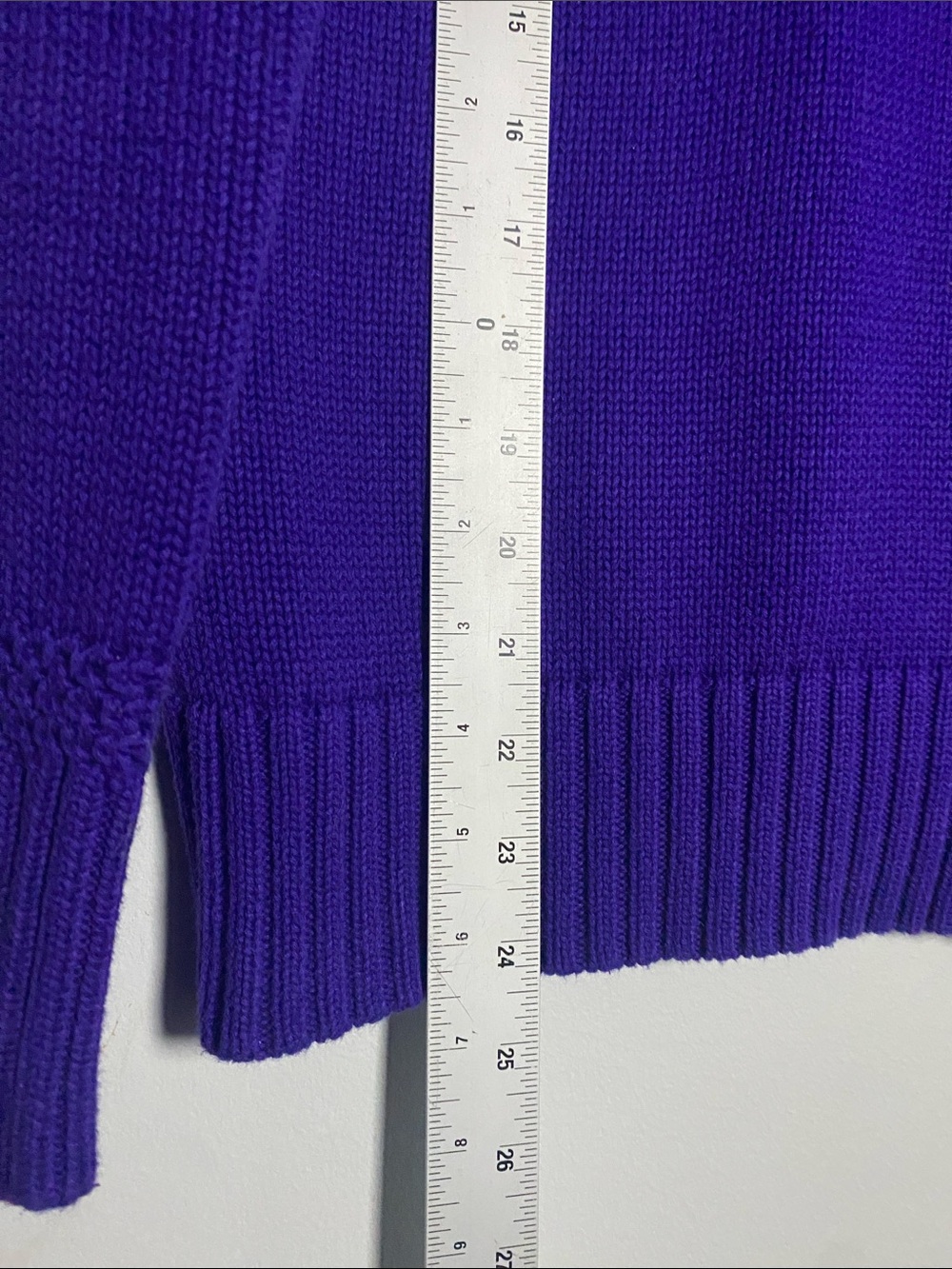 Vintage Ralph Lauren Sport Preppy Sweater Women Medium Purple Knit Y2K Pullover - Picture 9 of 10
